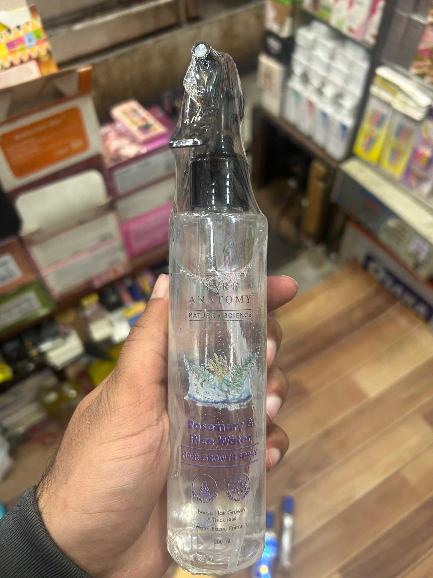 Bare Anatomy Rosemary Water Spray for Hair Growth & Thickness with Rice Water – 200ml